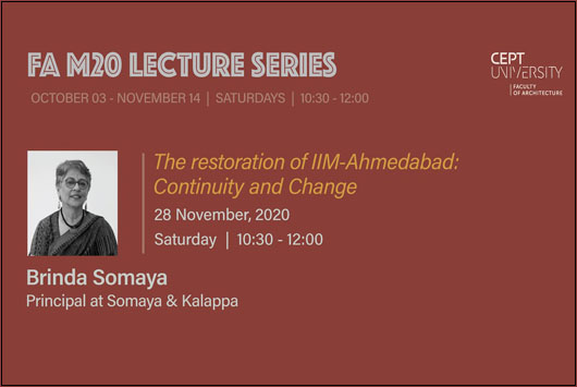 Talk by Brinda Somaya | 28 Nov, 2020 | FA M20 Lecture series